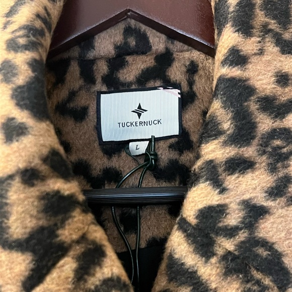 Tuckernuck Coat Leopard Brushed Wool Harley Peacoat Overcoat Sz L - Picture 10 of 15